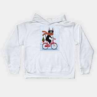 Christmas Bicycle Ride Kids Hoodie